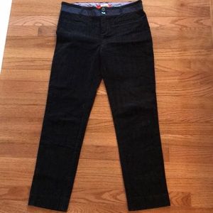 Black velvet ankle pants